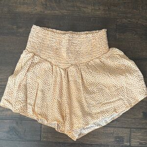 Aerie Tan High Waist Shorts with Flowy Design